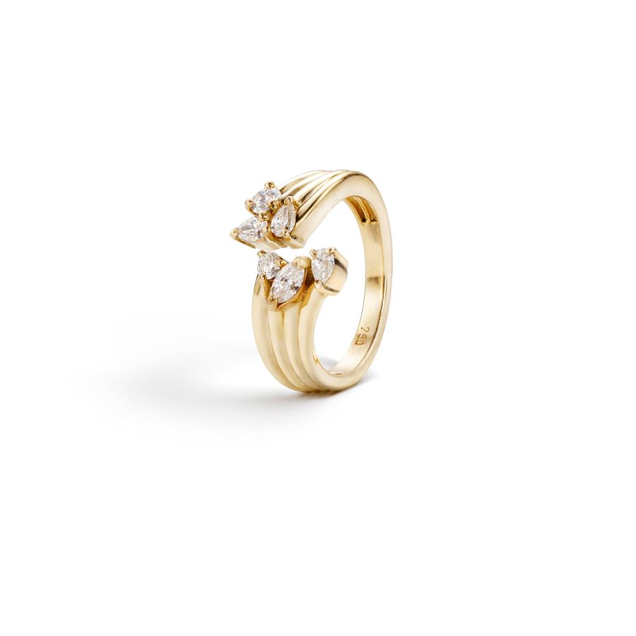 Anello contrariè 'Reverso' in oro giallo e diamanti REVERSO | AN CONTRAU18G CT 0,63